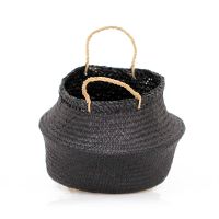 Black color seagrass basket/ storage basket/ belly seagrass basket