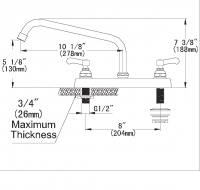 Double Workboard Kitchen Sink Faucet Deck-mounted Type Double Water Inlet Swing Nozzle Brass Color Chrome