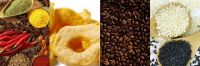 Coffee Beans and Powders, Vanilla Beans, Turmeric, Spices, Peanut and Peanut Butter, Sesame seeds, Aloe vera, Dehydrated Vegetables and fruits, rice, salt