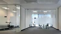 Modular Office Partition Transparent Single Tempered Glass Full High Office Partition 