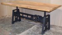 Industrial Metal Crank Dining Table