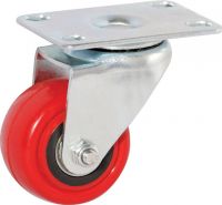 2017 Light-duty Patent Polyurethane  Caster (red) With Brake 