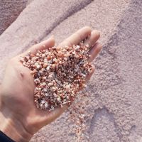 Pink tumbled stone for construction and decoration