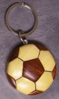 Intarsia wooden keychains