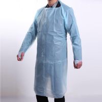 Disposable CPE surgical gown with thumb loop