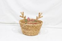 Water hyacinth storage basket, christmas season, X-mas basket-SD10730A-1NA