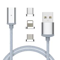 3 in 1 android magnet cable nylon magnetic cable micro usb for mobile phone