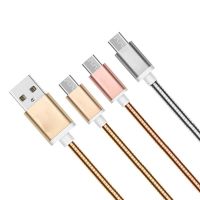 usb data cable stainless steel wire phone cable charger usb cable bulk for sale