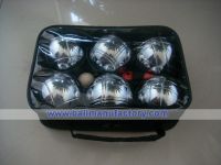 Sell metal 73mm boules set 6 ball for out door sport game in bottom price 