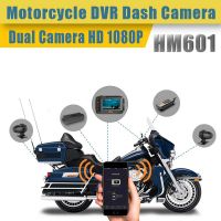 HFK HM601 Waterproof IP67 Motorcycle DVR Dash Dual Camera 1080P
