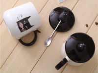 Creative Ceramic Coffee Mug With The Spoon And Cover