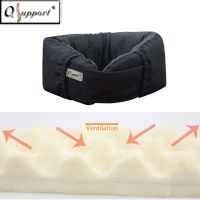 Qsupport Natural Latex Travel Pillow (w/Far Infrared and Negative Ion) L - Dark Gray