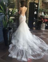 Lace V-Neck Neck Sleeveless A-Line Wedding Dress