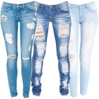 Women ripped jeans best denim blue jeans