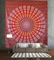 Red mandala wall hanging tapestry