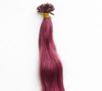 Stick Tip Hair Extension, Burgundy Color, Tangle-Free Shedding-Free
