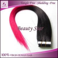Tape Hair Extension, T1B/Purple#, 100% Natural Human Hair