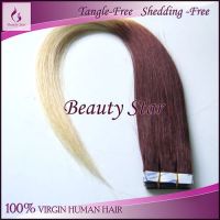 Tape Hair Extension, T2/60#, 100% Natural Human Hair