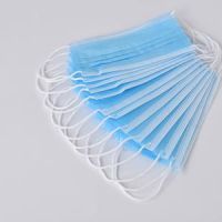 Adjustable Earloop Non woven 3ply Face Mask white/Blue