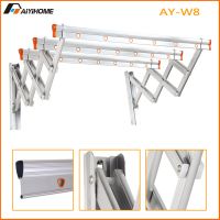 Wall mounted push pull clothes drying rack