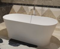 Solid surface Bathtub Poly Marble Freestanding floor mount Resin Tub