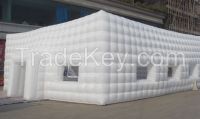 Inflatable cube tent