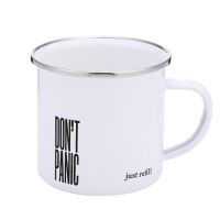 White Stainless Steel Edge Porcelain Enamel Mugs for Wholesale