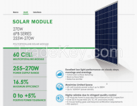High Efficiency 270wp Poly solar panel 60 cells