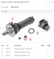 Caliper Adjuster Mechanism