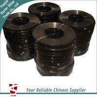 12.7mm 19mm 32mm Ribbon High Strength Regular Duty Black Painted And Waxed Steel Strapping For Packing