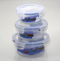 borosilicate glass food storage container with air vent-round