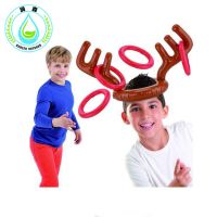 RUNSEN  Christmas Toy Children Kids Inflatable Santa Funny Reindeer Antler Hat Ring Toss Christmas inflatable toys