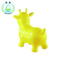 RUNSEN Net Children's Inflatable Toys Jumping Deer Thicken Enlarging Green Jumping Horse Inflatable Horse Deer Yellow Sports Toy Baby Toy Horse