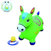 RUNSEN Jumping Horse Thickening Inflatable Toys Outdoor Riding Fitness Wooden Horse Toy Jumping Bull Deer Animal Jumping Animal Yellow Jumping Deer
