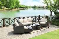 outdoor wicker furniture PE rattan one sofa table two chairs