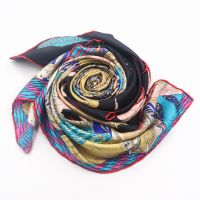 High Quality Woman Shawl Digital Printing Hand Rolled Silk Twill Scarf