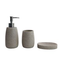 Rough polyresin sand coating bathroom accessory set