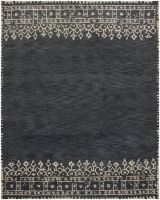 Desa Bordered Wool Indigo Blue Modern Rug