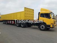 Sinotruk 3 axle 43ft 60tons flatbed trailer with sidewall