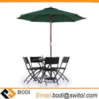 Amazon Ebay Hot Sale Wooden 2.7m Large Patio Table Umbrella Outdoor Cafe Beach Garden Backyard Parasol