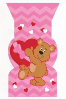 Cello Shaped Bags, Valentine Bear 