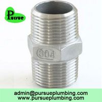 stainless steel hex nipple thread pipe fitting