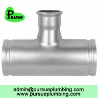 stainless steel 304 316 grooved to press end reducing tee suppliers