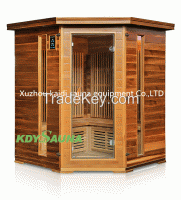 Indoor Corner wooden  sauna room for 3-4 person