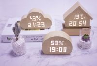 Alarm digital table wood clock for home decoration