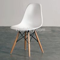 Home furniture cheap used new design wooden legs plastic dining chairs