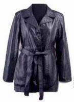 Ladies Leather Belted Coat