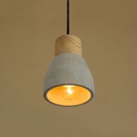 Antique Decorative Modern Cement Hanging Lamp Wooden E27 Lamphoder Pendant Light 