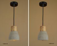 Antique Decorative Modern Cement Hanging Lamp Wooden E27 Lamphoder Pendant Light 