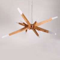 Modern Wooden Chandelier Pendant Lamp Indoor 